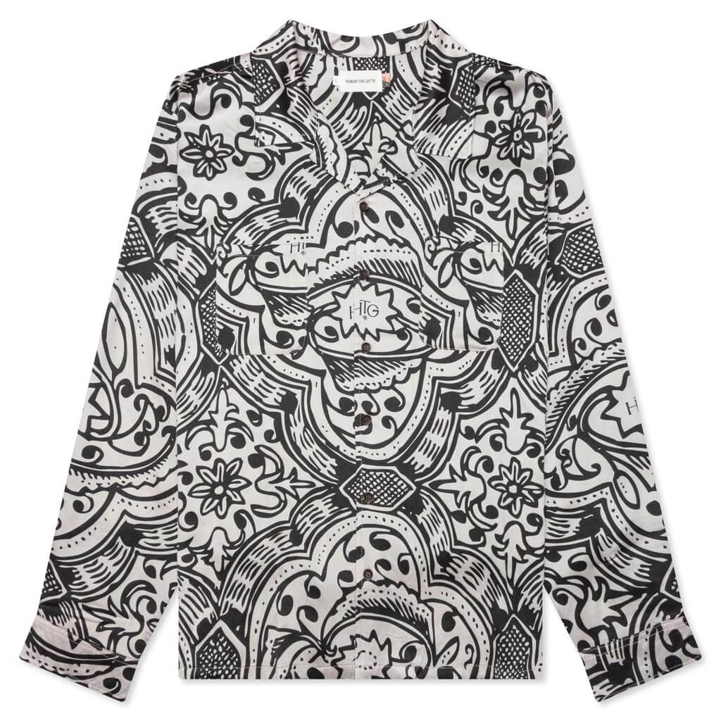 L S Printed Woven Black