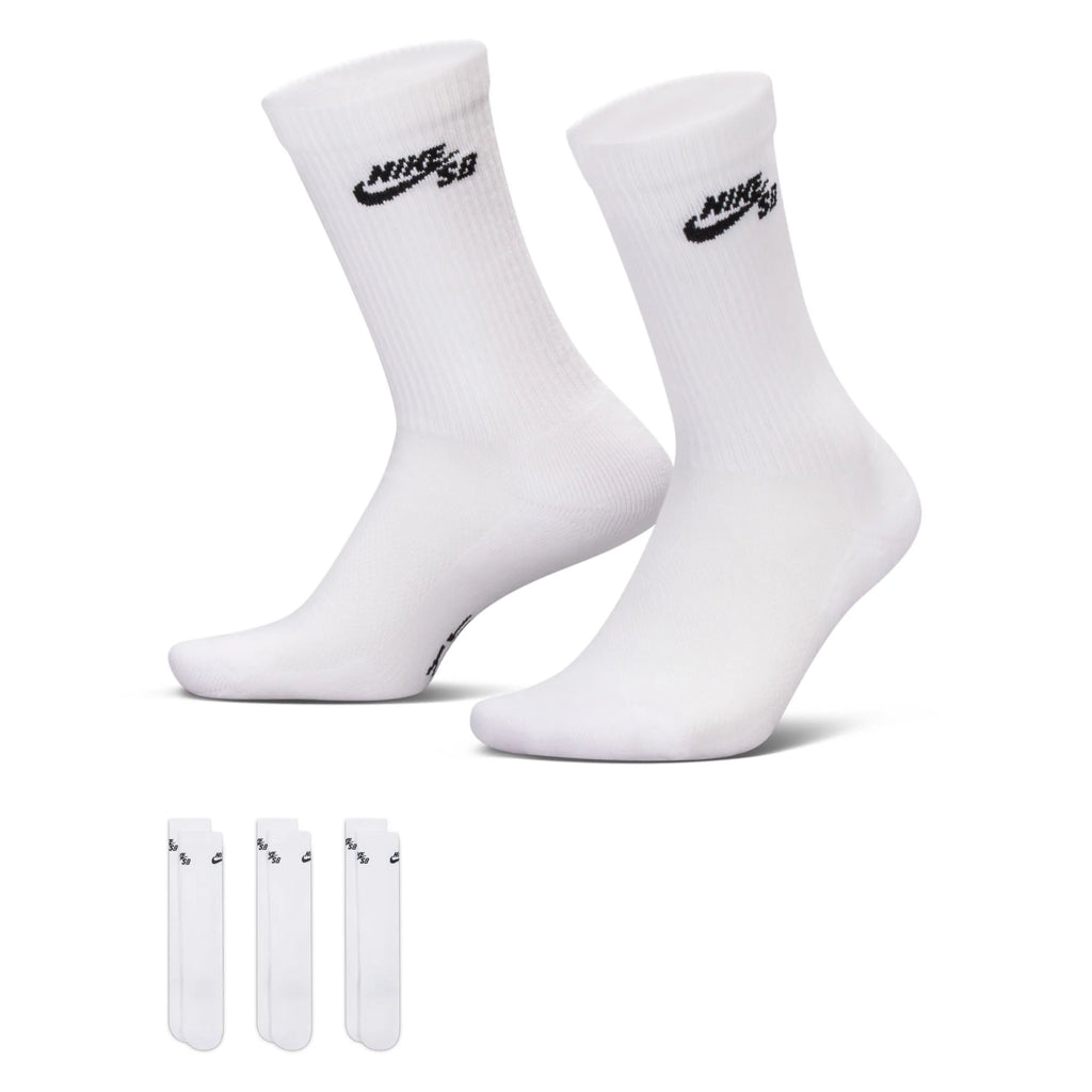 Nike SB Everyday Elevated White Skate Socks 3 Pairs