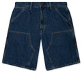 Double Knee Short Blue Stone Washed