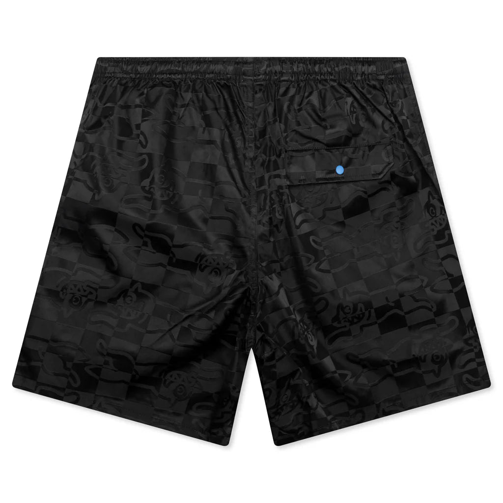 Running Check Shorts Black