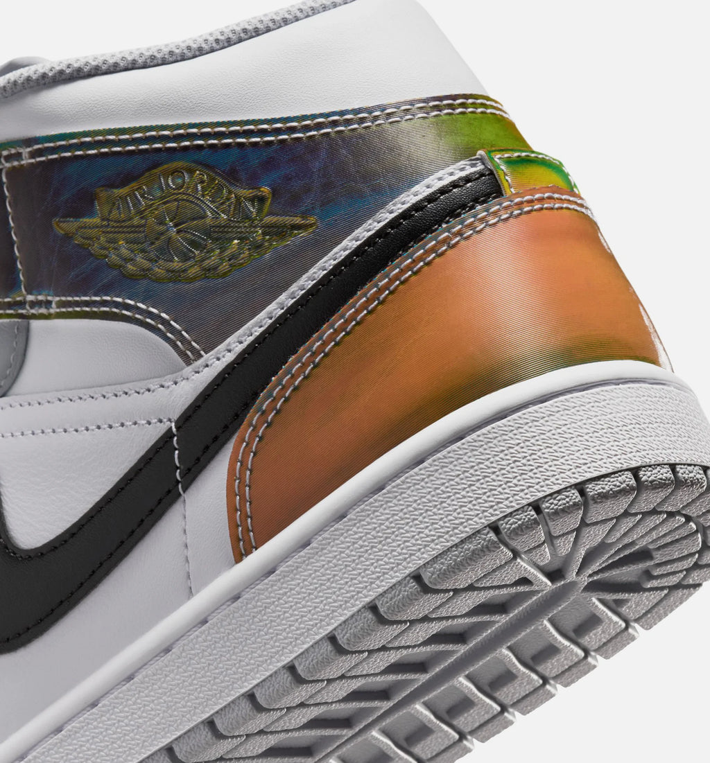 Air Jordan 1 Mid SE Mens Lifestyle Shoe Black White Wolf Grey