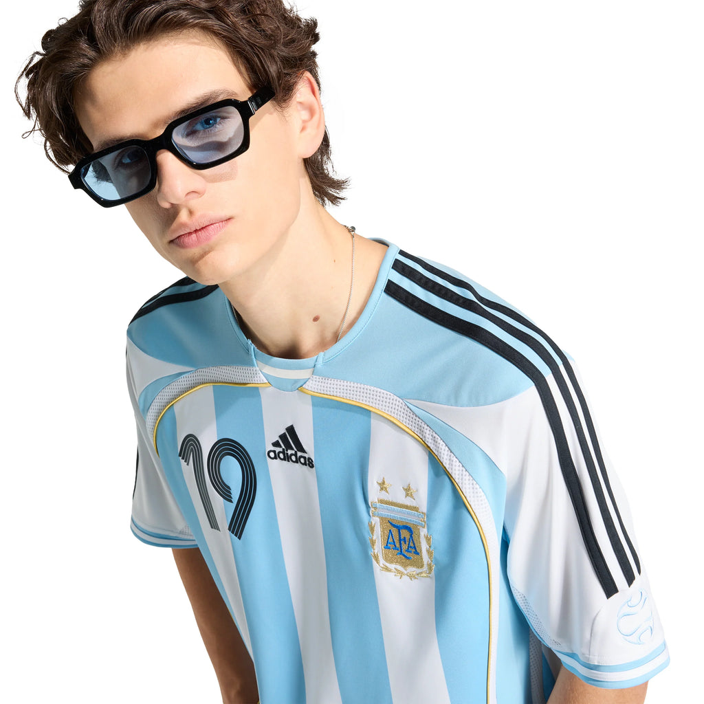 adidas Argentina Home Messi Mens Soccer Jersey 2006 White Sky Blue