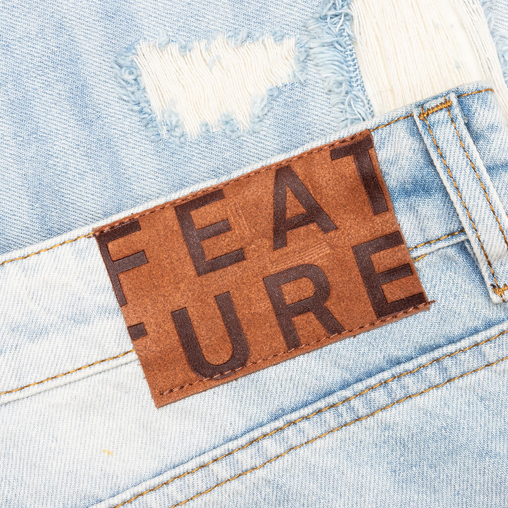 Ian Slim Denim Short Vintage Light Blue