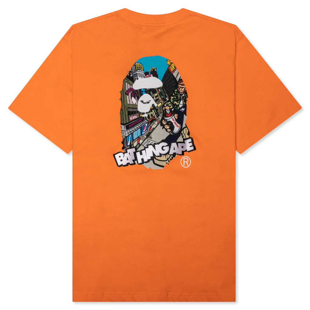 Comic Art Ape Head Relaxed Fit Tee Orange