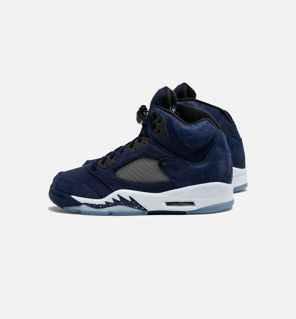 Air Jordan 5 Retro Midnight Navy Mens Lifestyle Shoe Midnight Navy Black Football Grey
