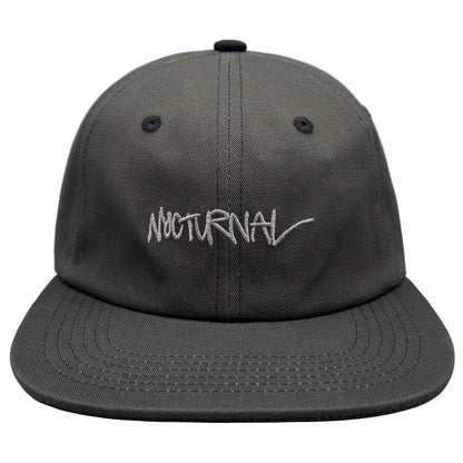 Nocturnal Script Strapback Hat Dark Green Black