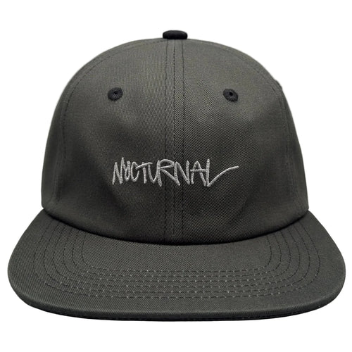 Nocturnal Script Strapback Hat Dark Green Black