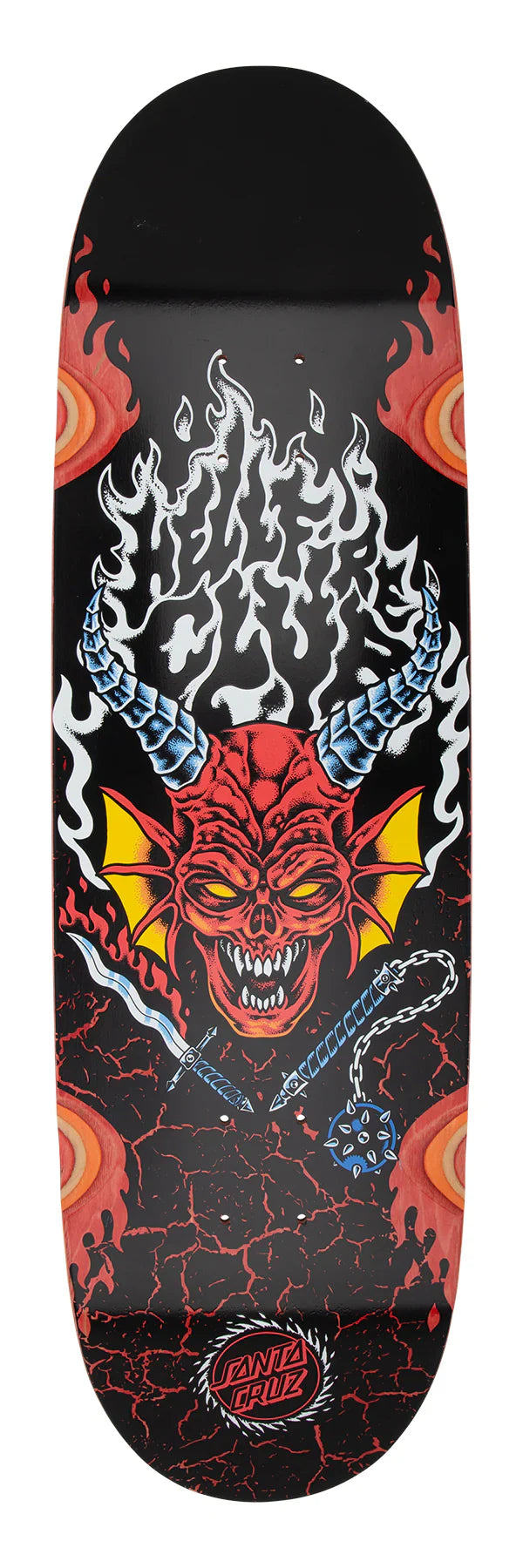 Santa Cruz x Stranger Things Hellfire Club Flames Deck 90 x 320
