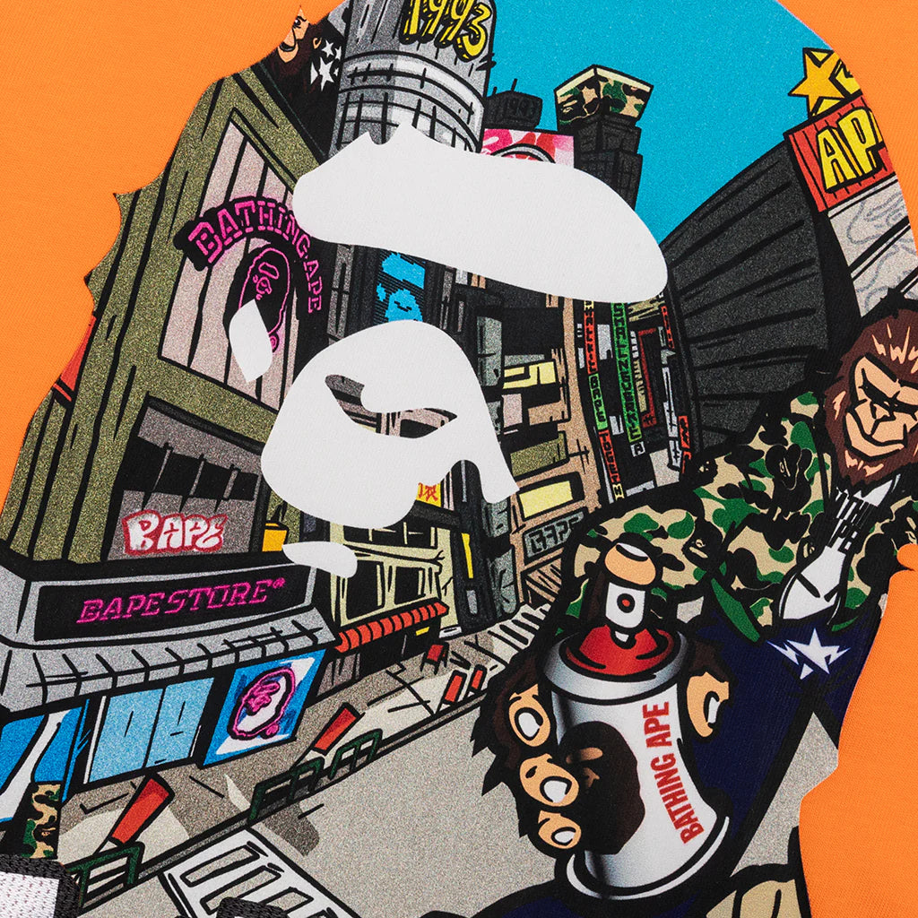 Comic Art Ape Head Relaxed Fit Tee Orange