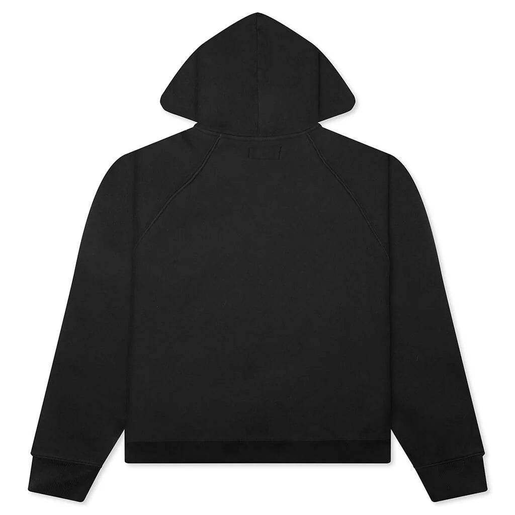 Raglan Zip Hoodie Washed Black