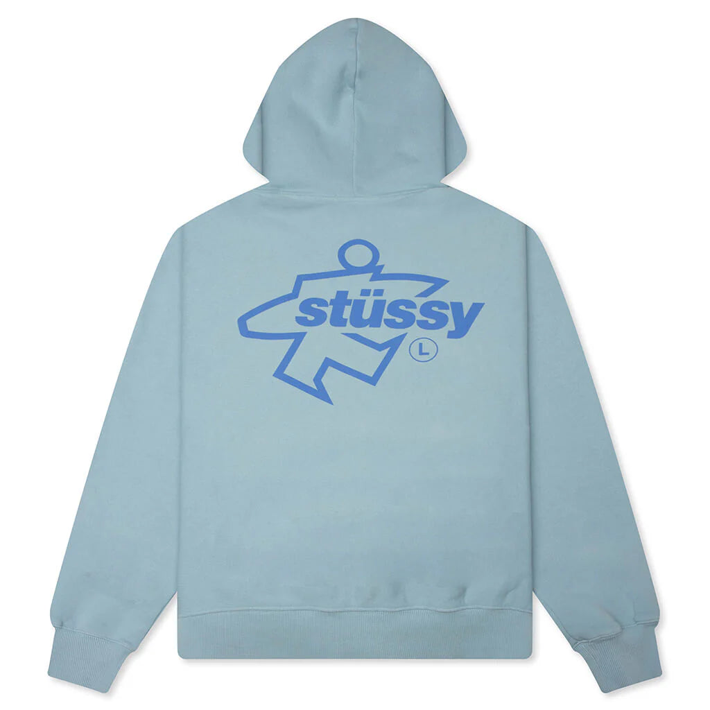 Surf Size Garment Dyed Zip Hood Sky Blue