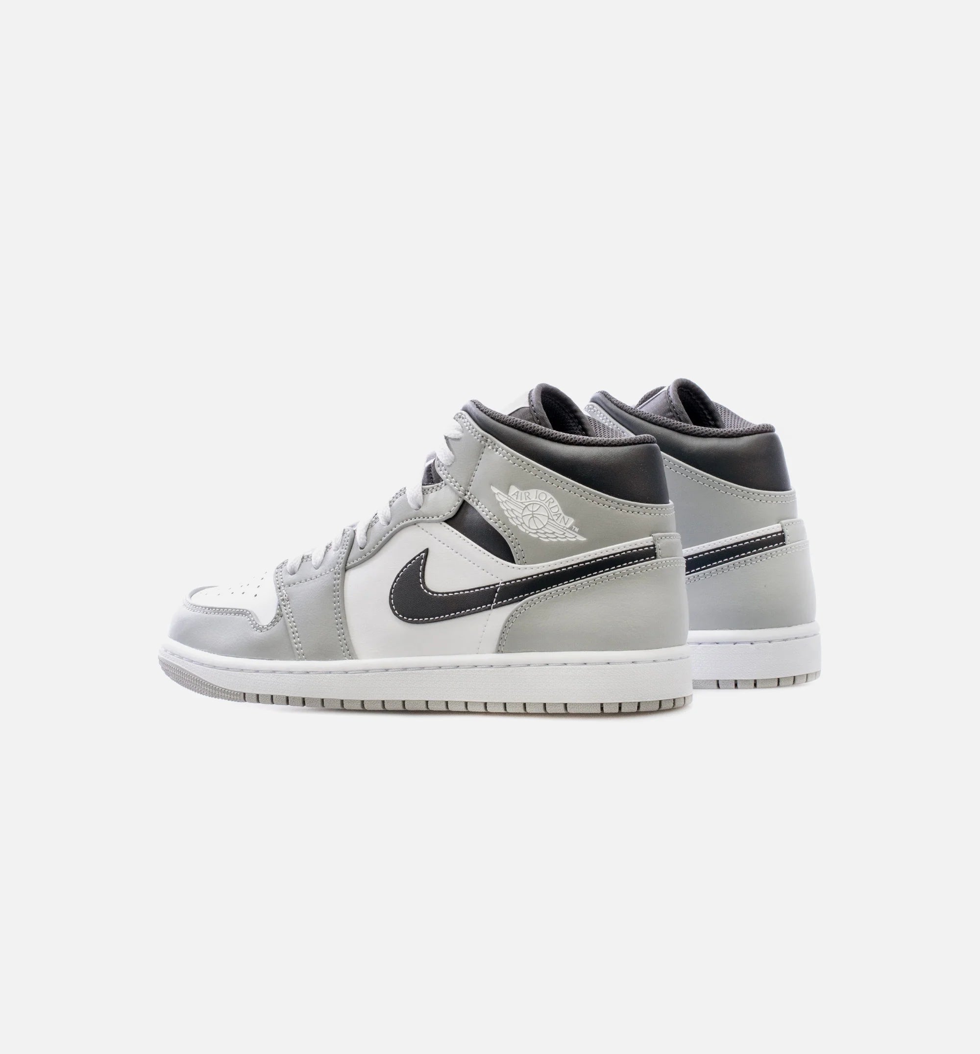 Air Jordan 1 Mid Light Smoke Grey Mens Lifestyle Shoe Grey White Limit One Per Customer