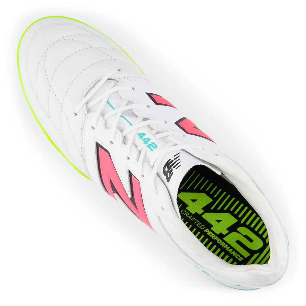 New Balance 442 Pro IN V2 Indoor Shoes White Neon Pink Black
