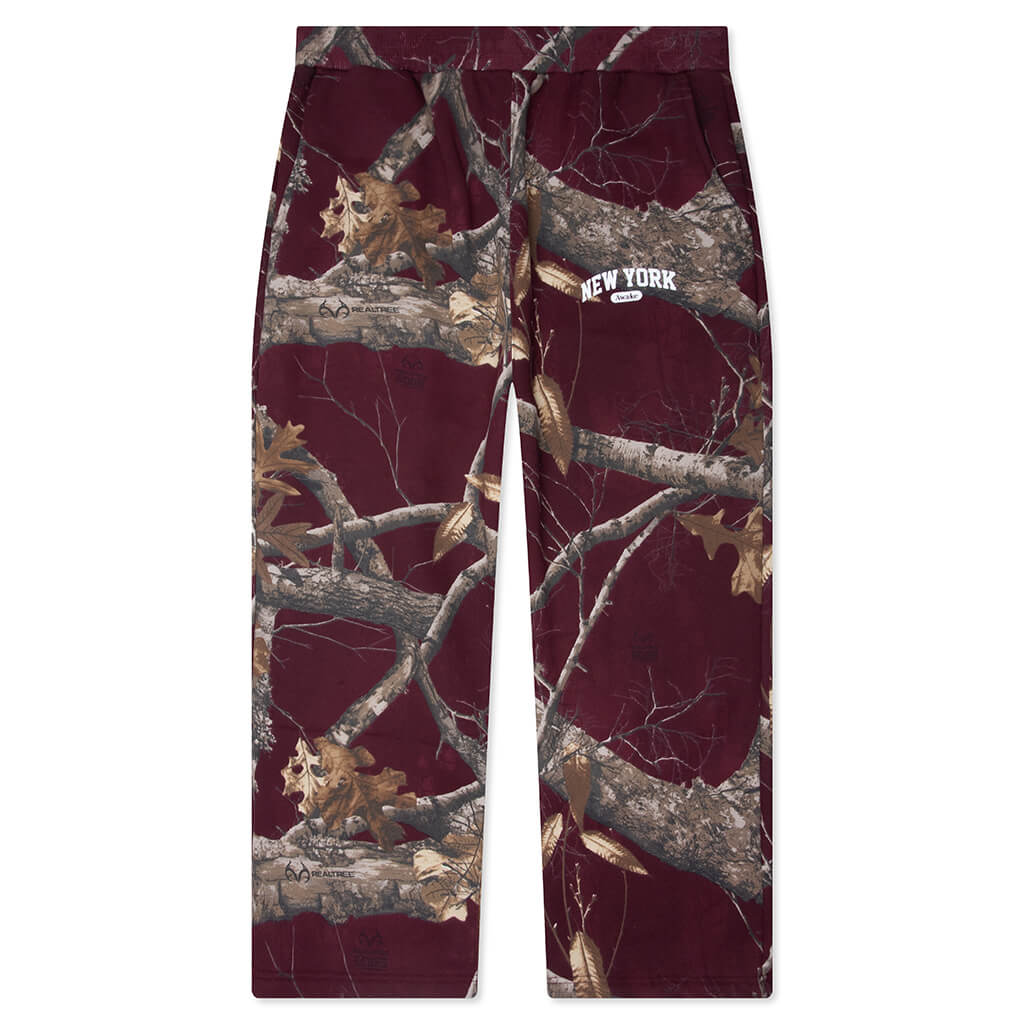 New York Arch Open Hem Sweatpants Merlot