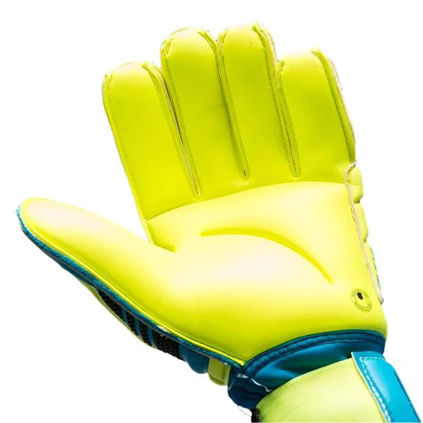 Uhlsport Eliminator Absolutgrip Goalkeeper Gloves Cyan Yellow