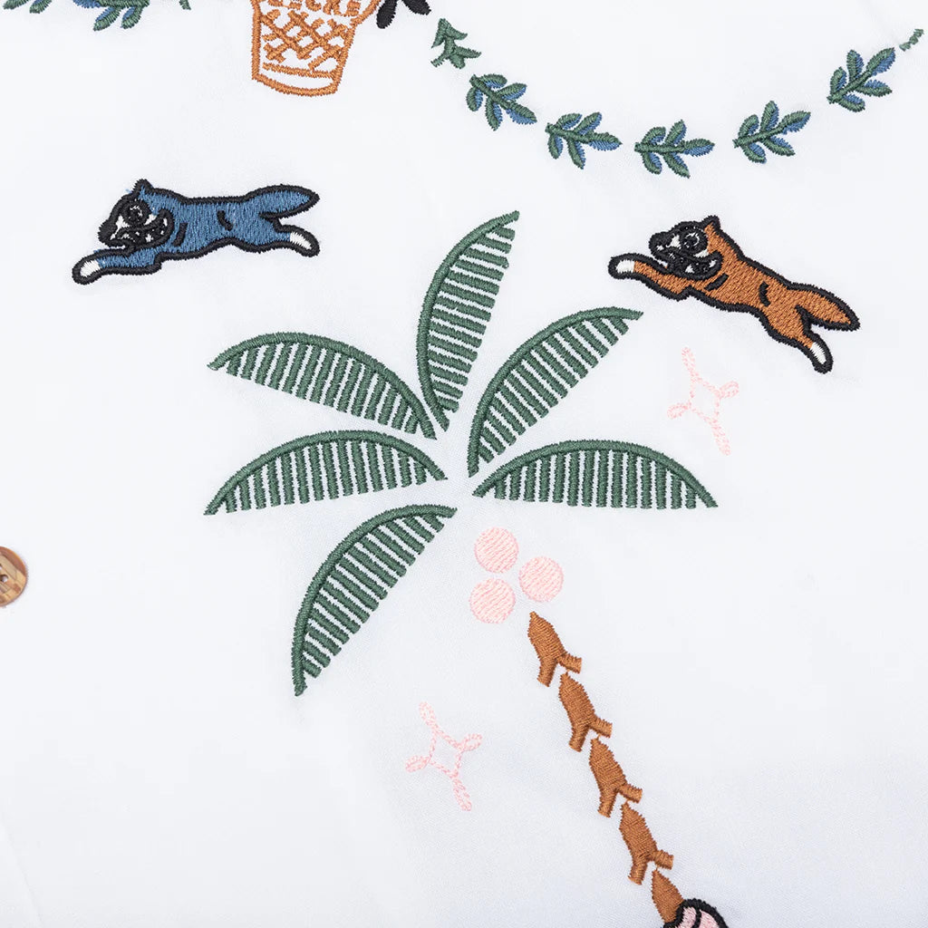 The Palms S S Woven Crop Fit White