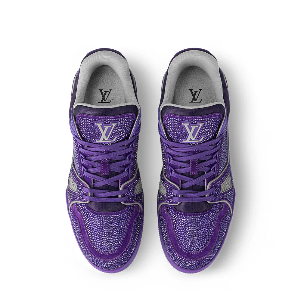 Louis Vuitton LV Trainer Sneaker Purple Crystals