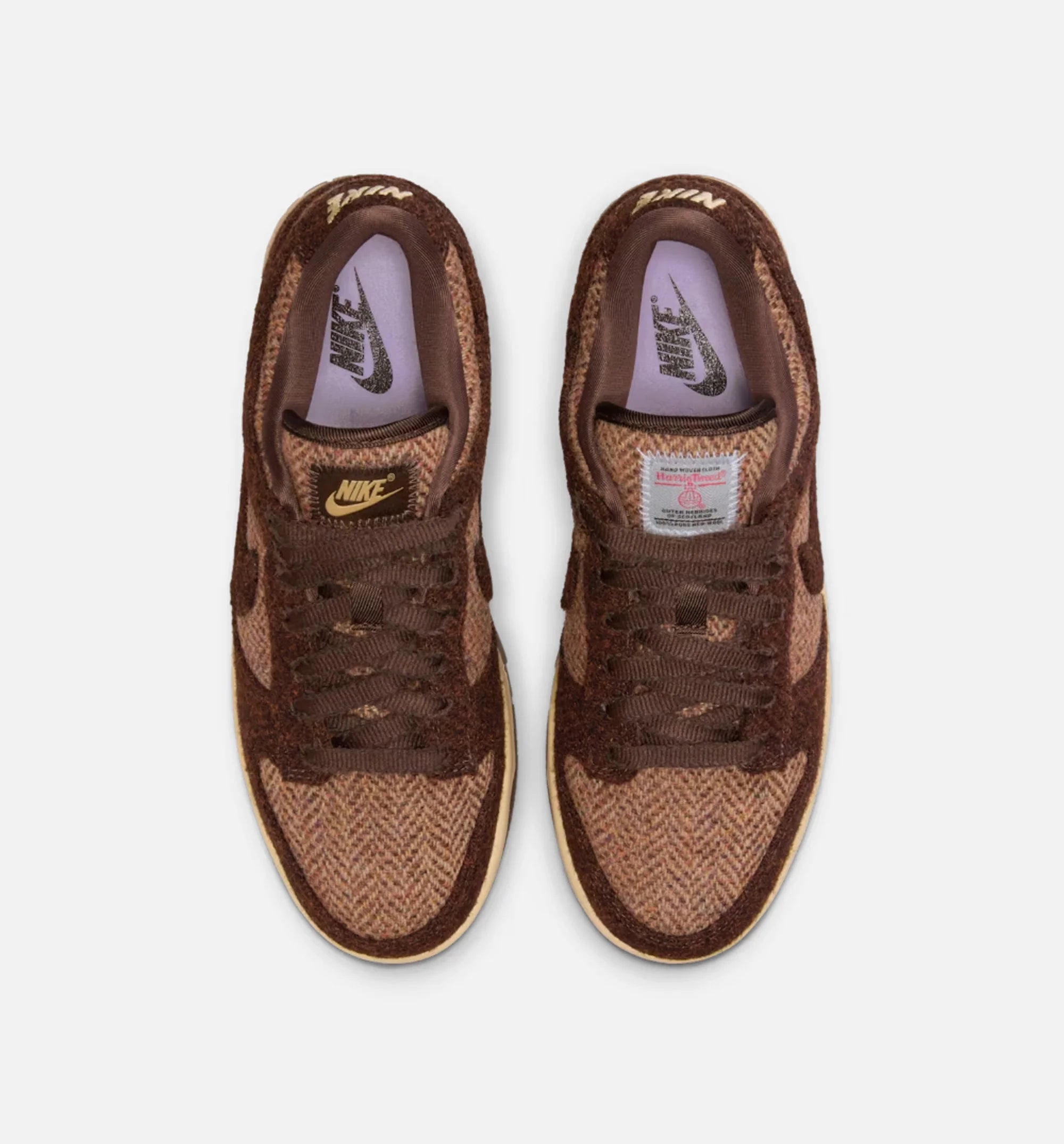Dunk Low x Harris Tweed Womens Lifestyle Shoe Sesame Violet Mist Baroque Brown