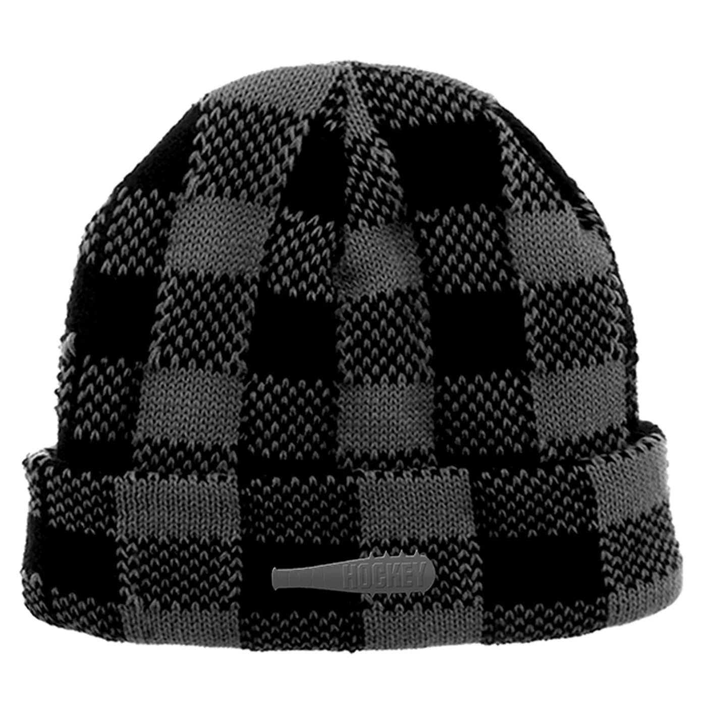 Hockey Plaid Beanie Grey