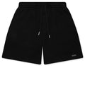 Rib Knit Drawcord 7 Shorts Black