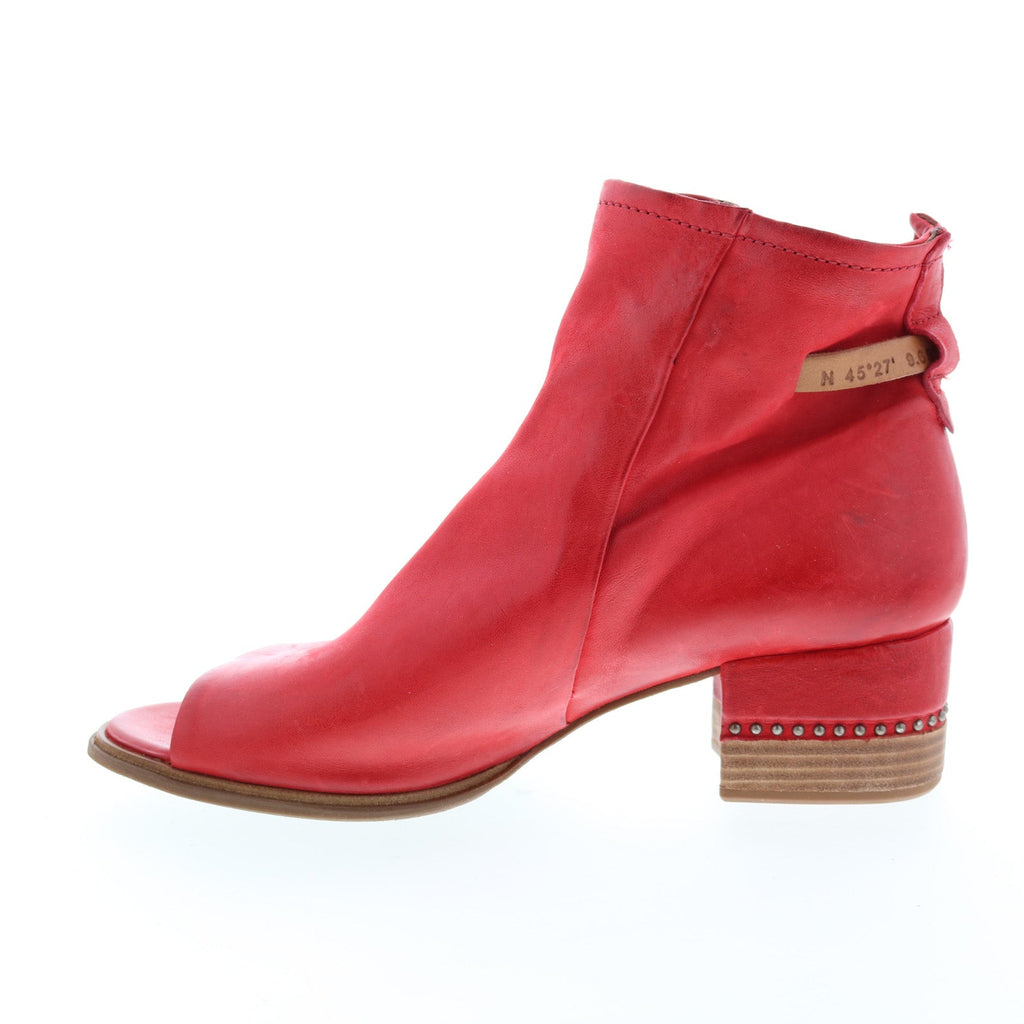 Morgan 672009-301 Womens Red Leather Hook & Loop Heeled Sandals Shoes