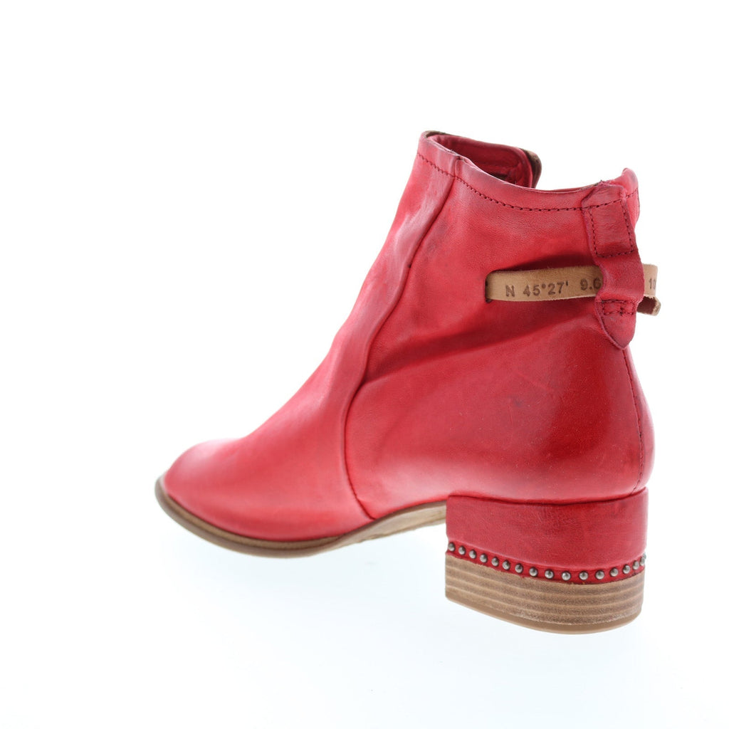 Morgan 672009-301 Womens Red Leather Hook & Loop Heeled Sandals Shoes