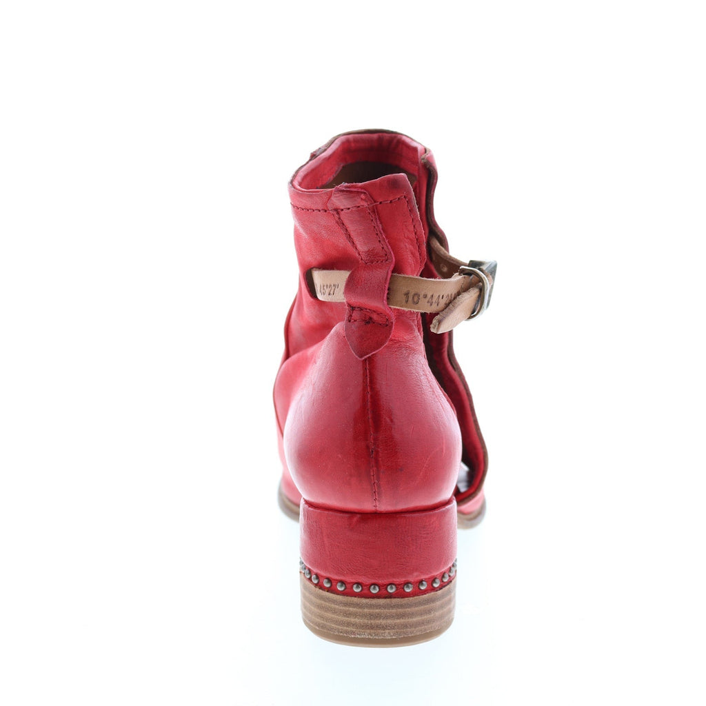 Morgan 672009-301 Womens Red Leather Hook & Loop Heeled Sandals Shoes