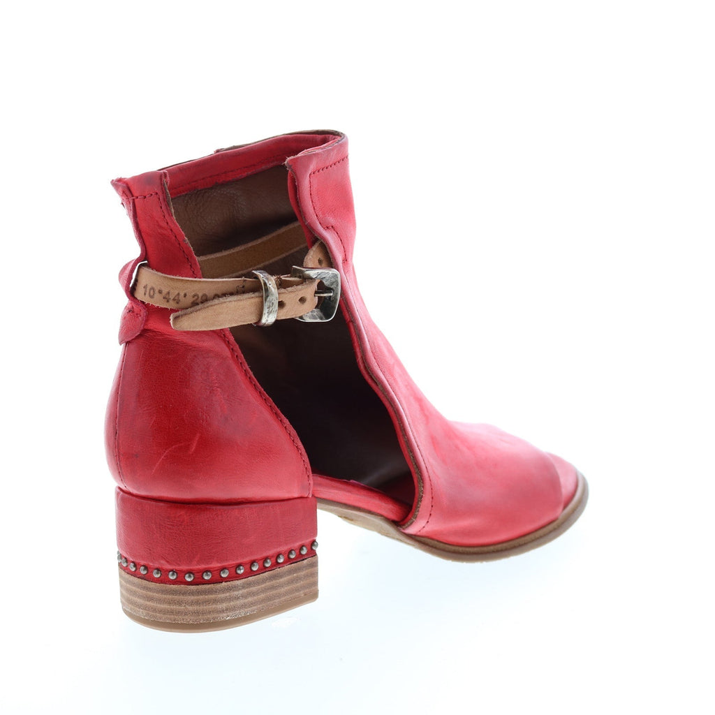 Morgan 672009-301 Womens Red Leather Hook & Loop Heeled Sandals Shoes