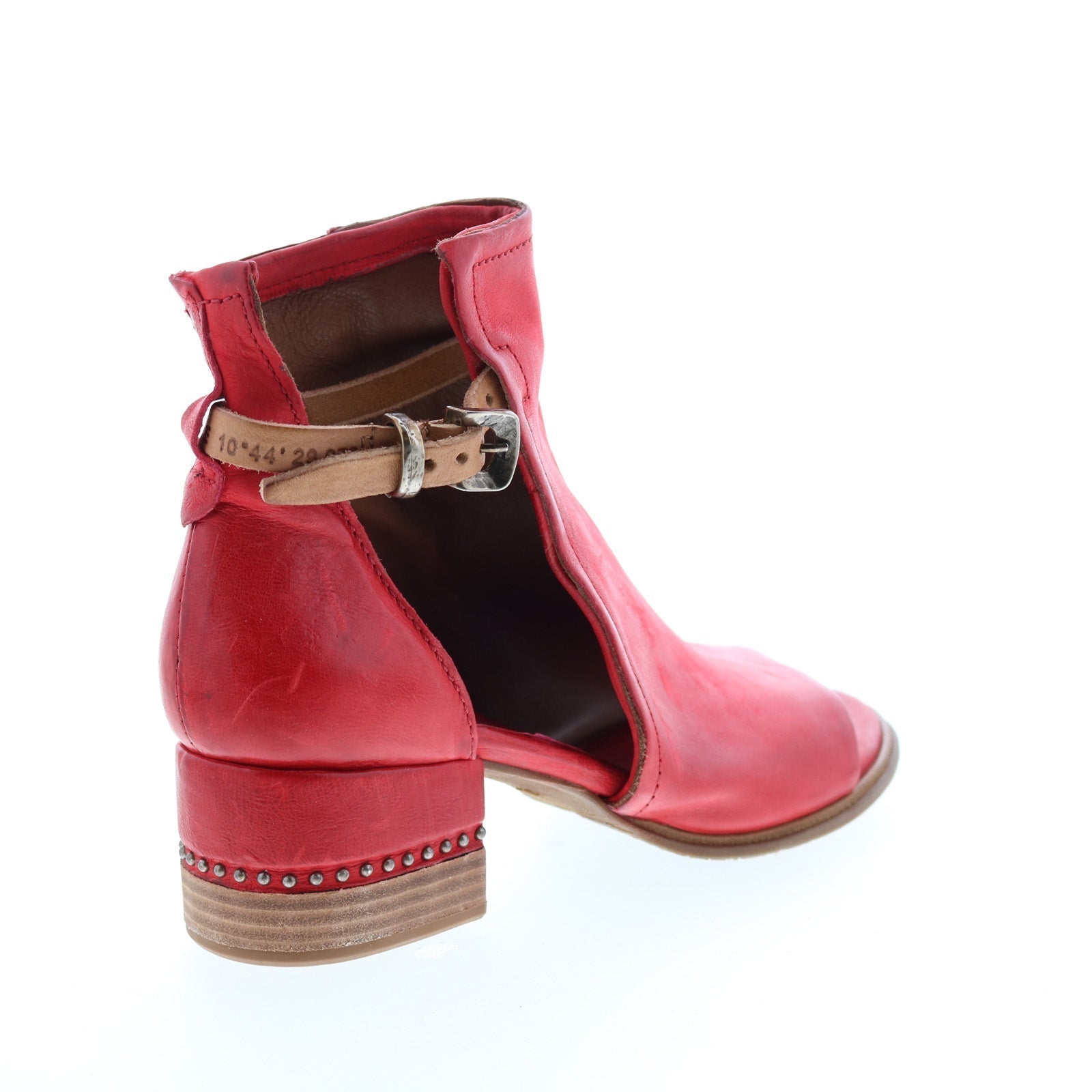 Morgan 672009-301 Womens Red Leather Hook & Loop Heeled Sandals Shoes