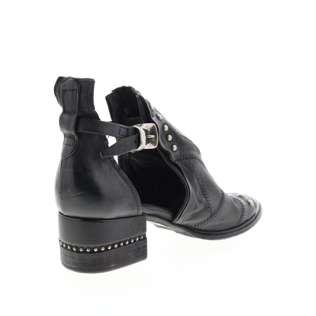 Maudie 672025-101 Womens Black Leather Heeled Sandals Shoes