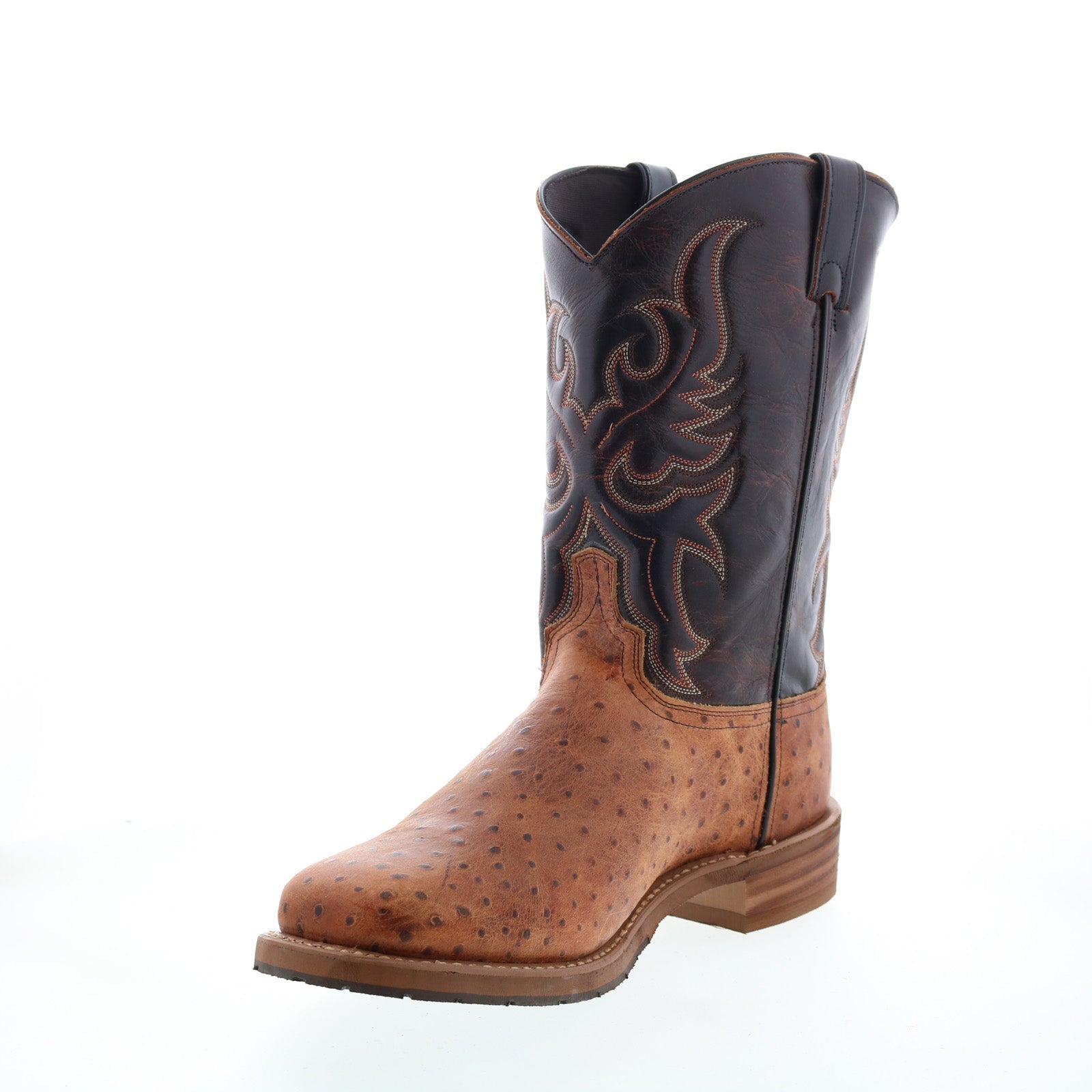 6750 Mens Brown Wide Leather Slip On Cowboy Western Boots