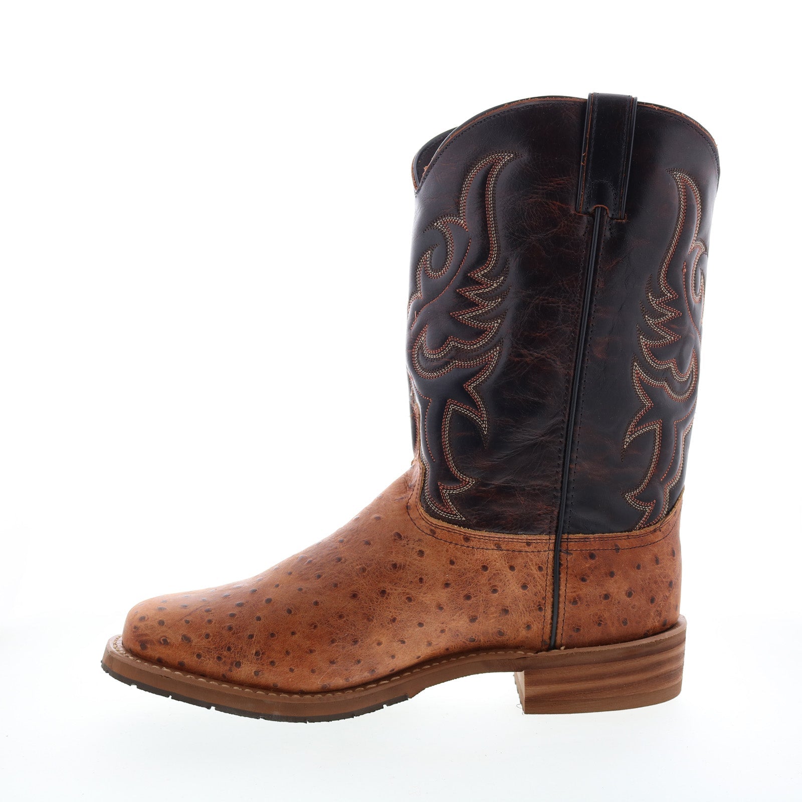 6750 Mens Brown Wide Leather Slip On Cowboy Western Boots