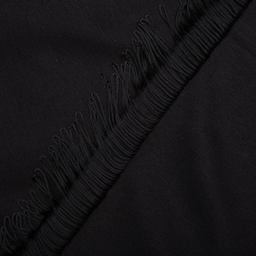 Rayon Jersey Fringe Boot Cut Track Pant Black