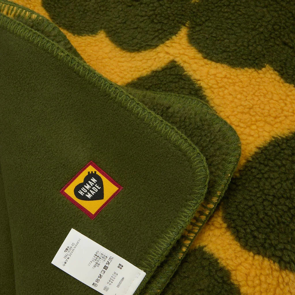 Heart Fleece Blanket Olive Drab