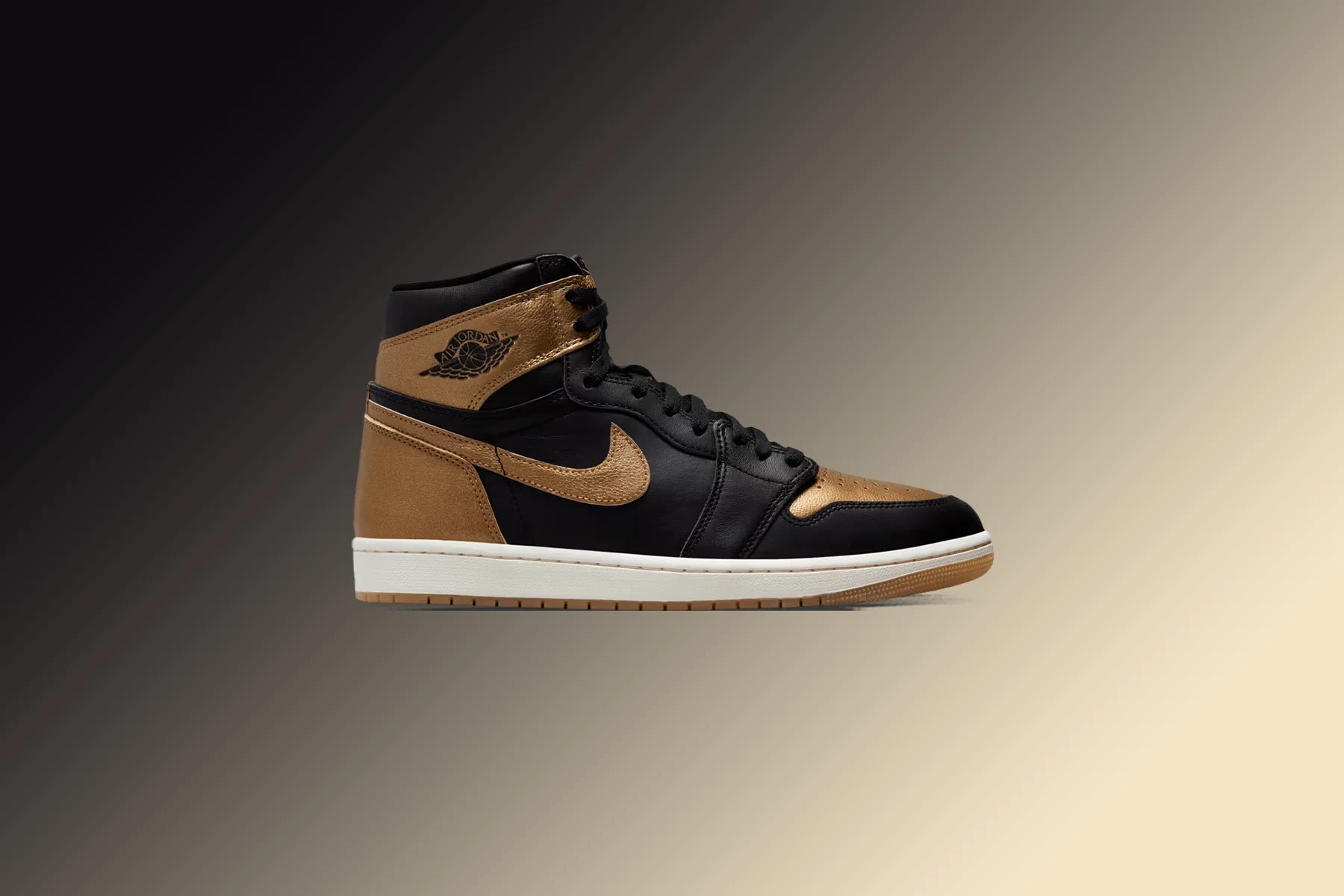 Air Jordan 1 Retro High OG Black and Gold Black Metallic Sail