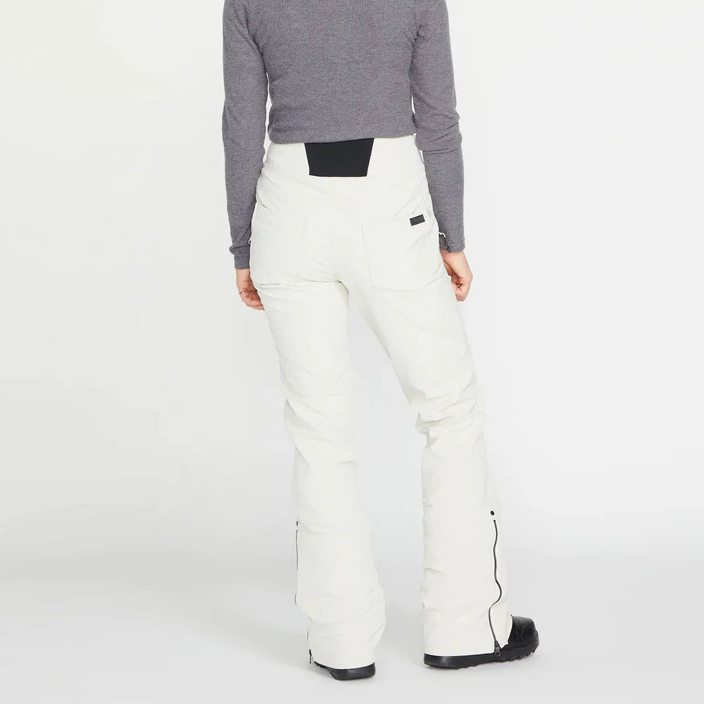 Volcom Womens Battle Stretch High Rise Snowboard Pants Off White