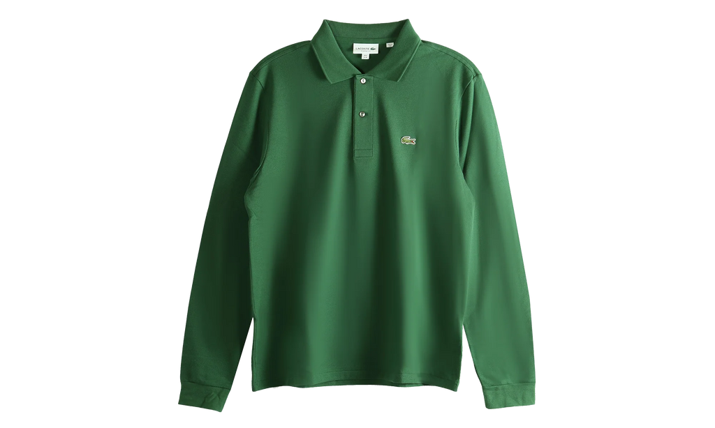 Classic Fit Long Sleeved L.12.12 Polo Shirt "Green" L1312 00 132
