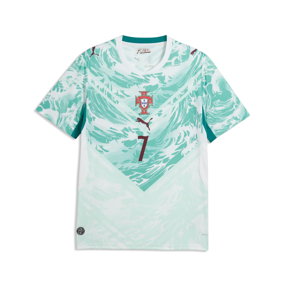 PUMA Portugal Away Ronaldo Mens Soccer Jersey 2026 White Green Lagoon