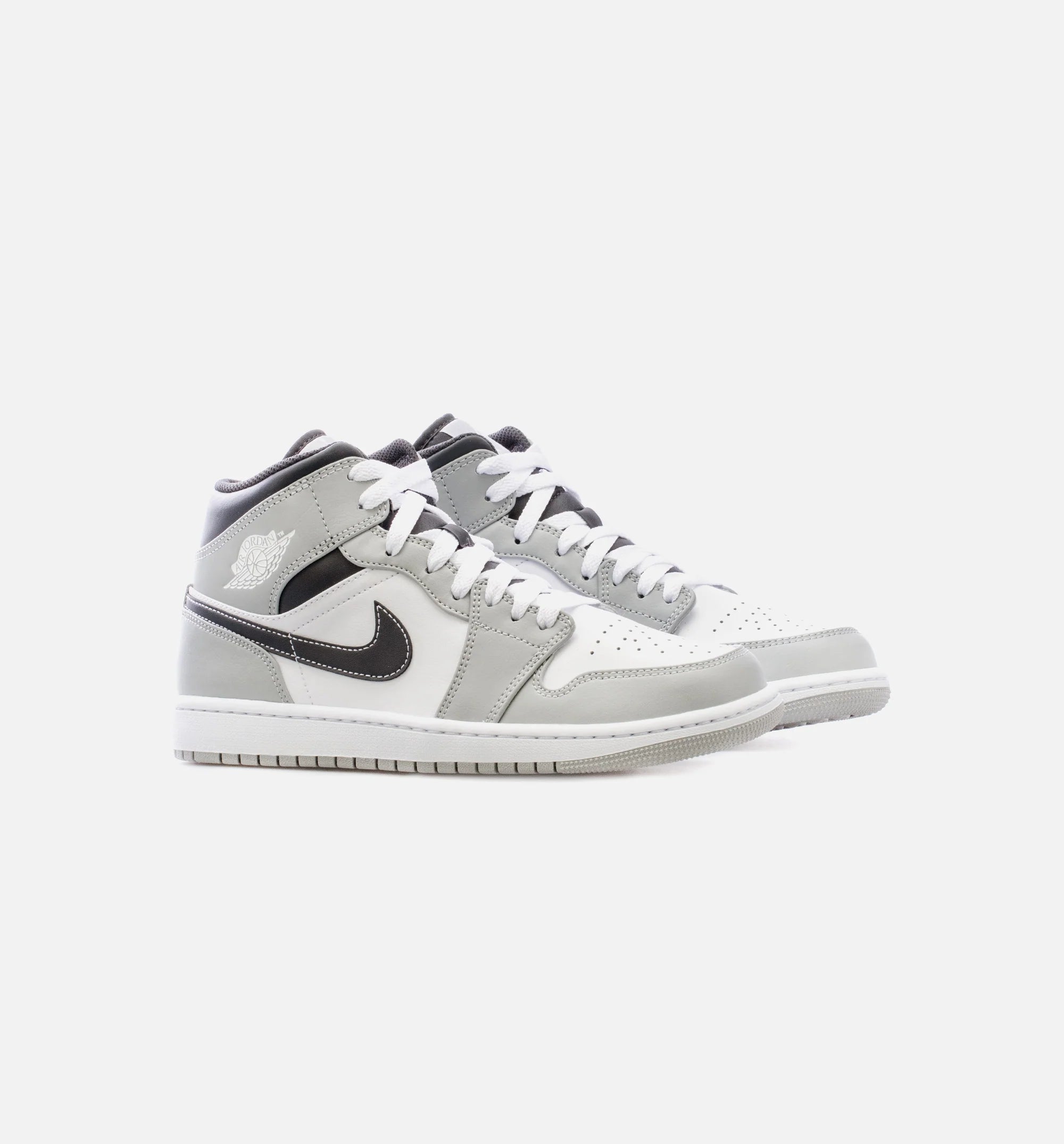 Air Jordan 1 Mid Light Smoke Grey Mens Lifestyle Shoe Grey White Limit One Per Customer