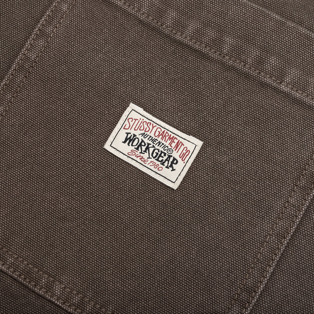 Washed Canvas Work Short Brown