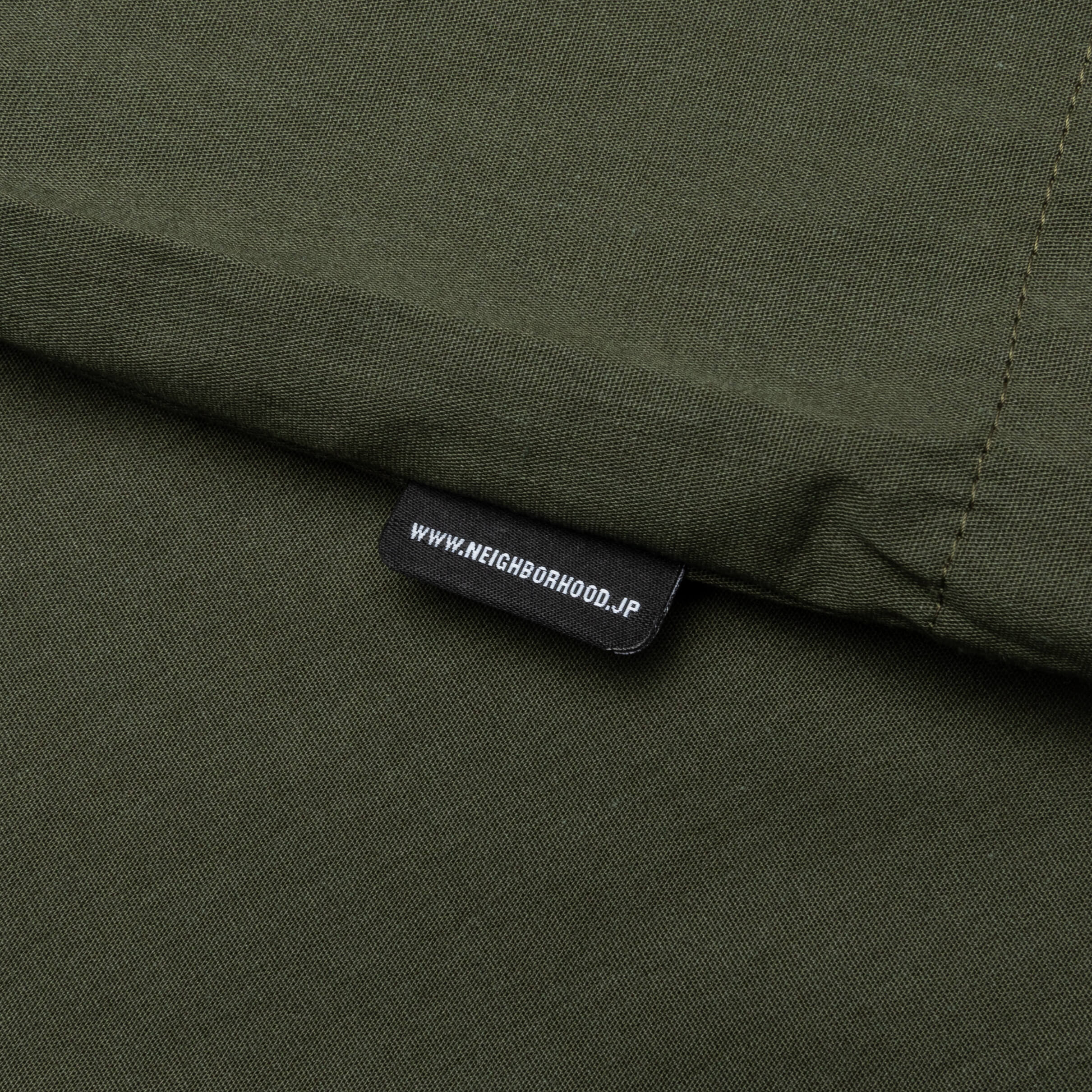 Solid Color Hawaiian S S Shirt Olive Drab