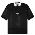 Quarter Zip Jersey Polo Black