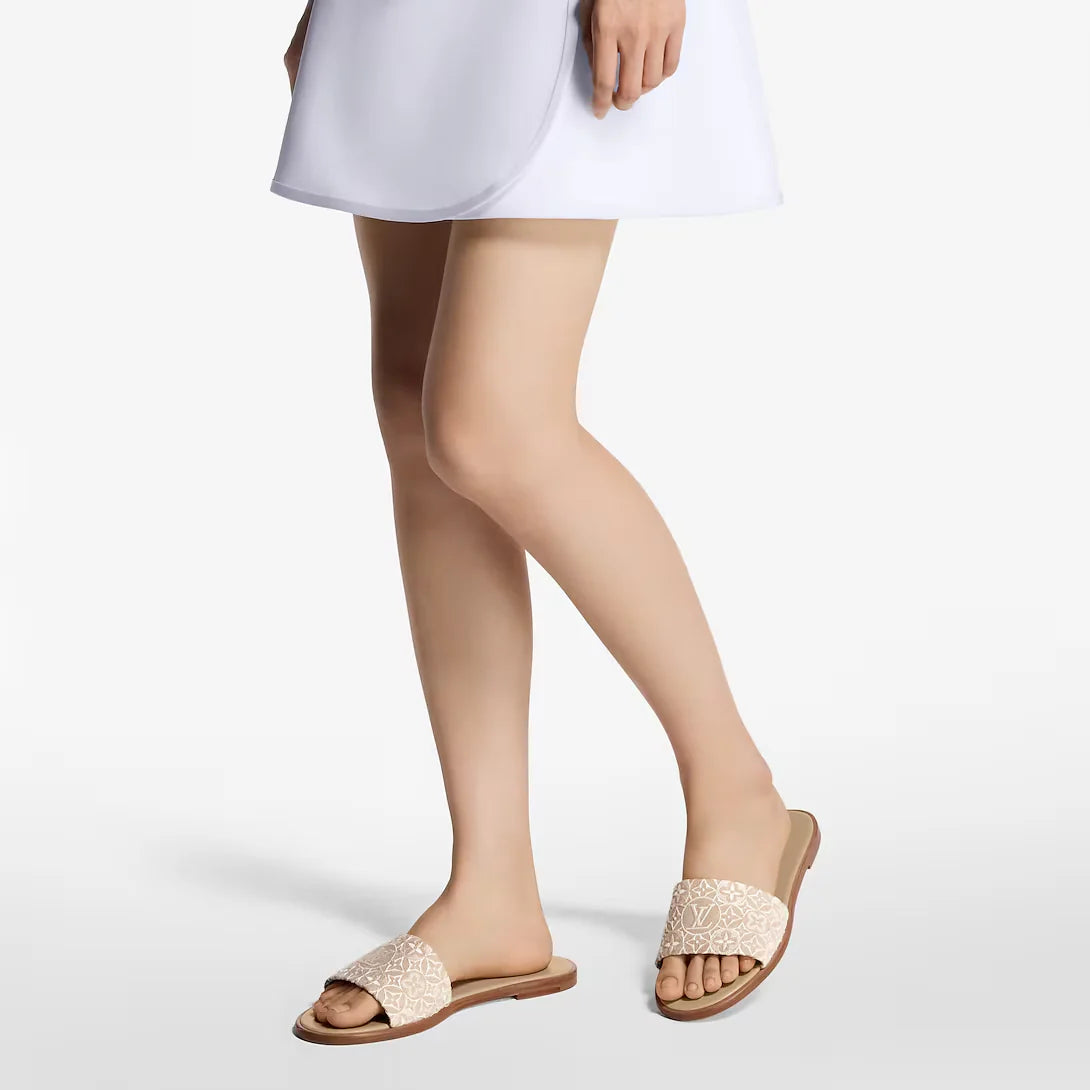 LV Lily Flat Mule Beige