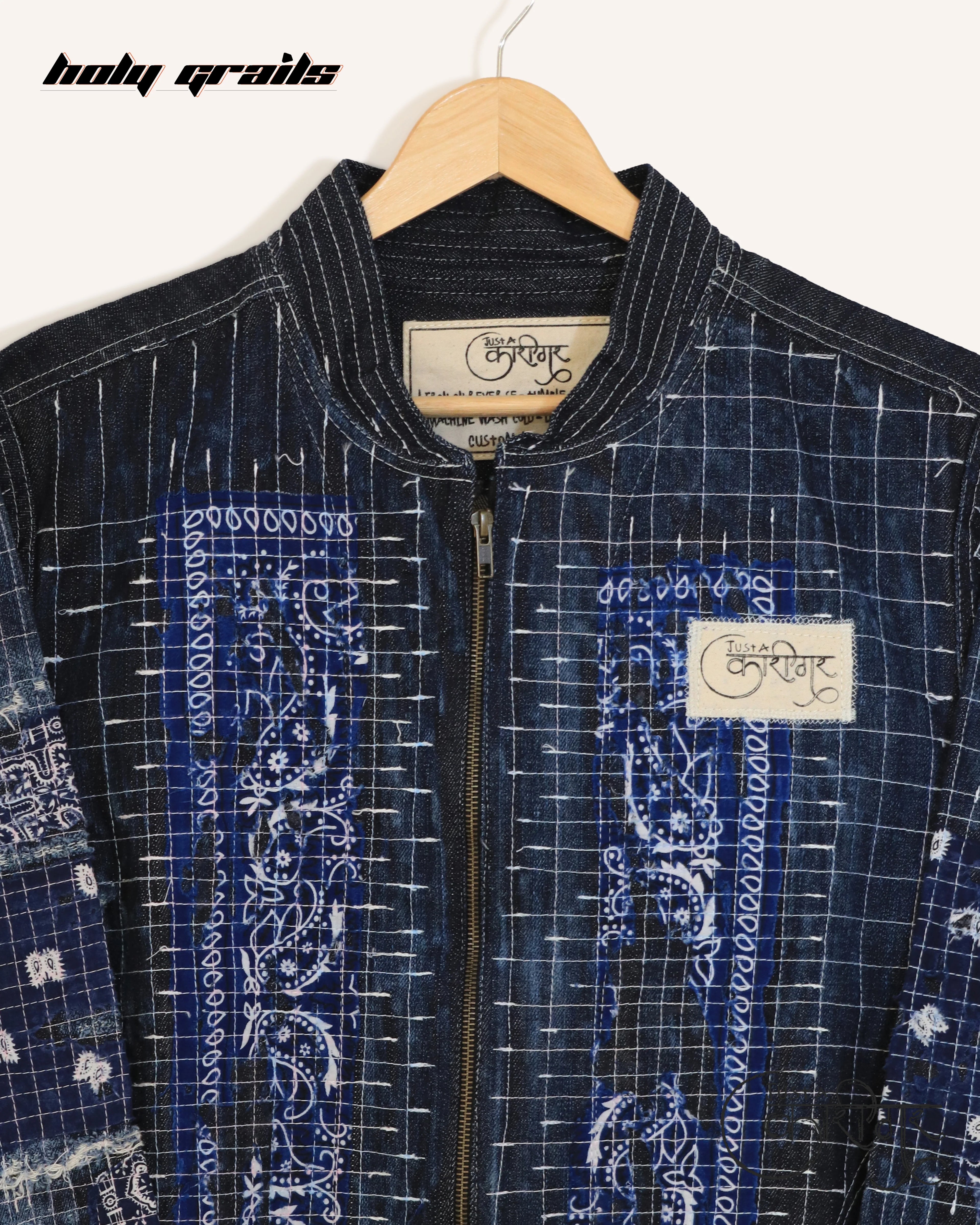 Hastkala Blue Denim Jacket HG x Just A Karigar