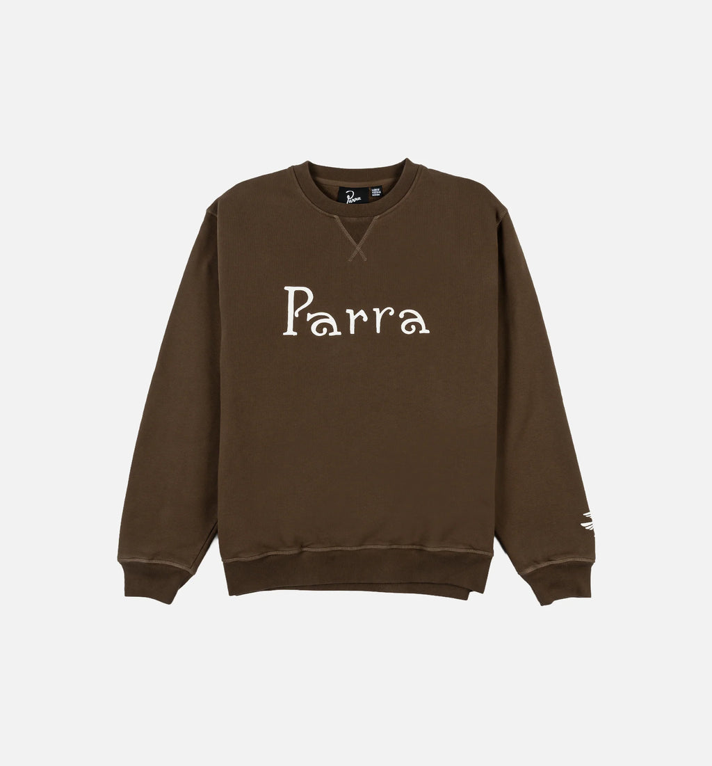 Weird Trad Logo Mens Crewneck Brown