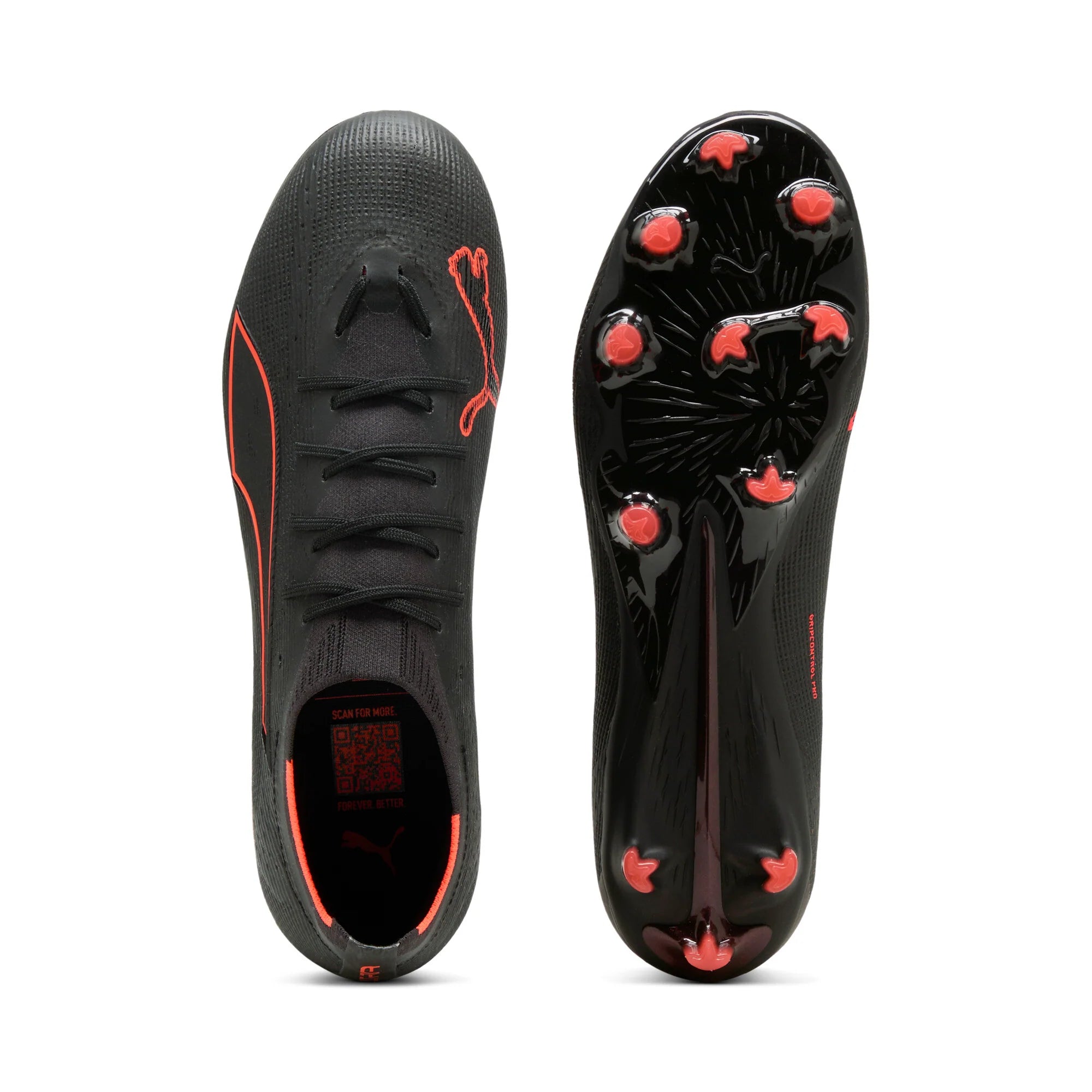 PUMA Ultra 6 Pro FG AG Firm Ground Artificial Ground Mens Soccer Cleats Black Red