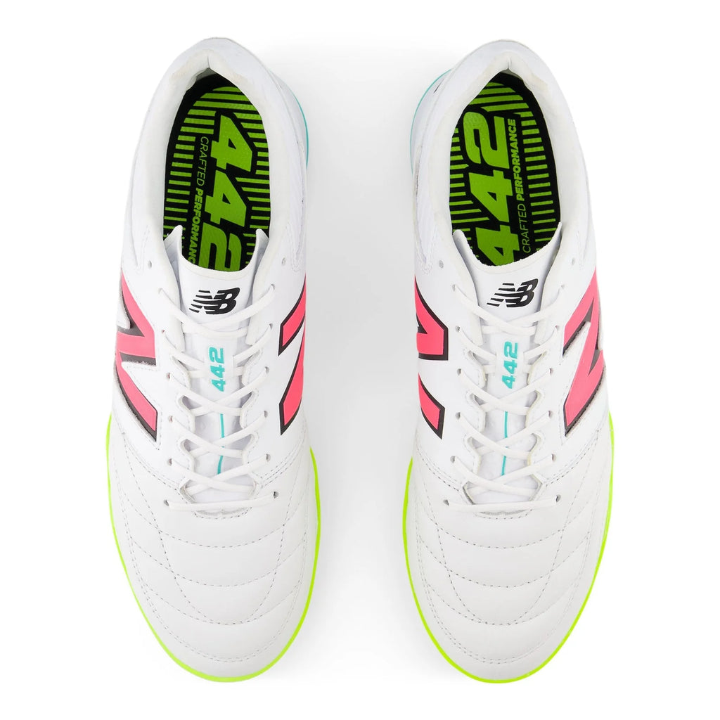 New Balance 442 Pro IN V2 Indoor Shoes White Neon Pink Black