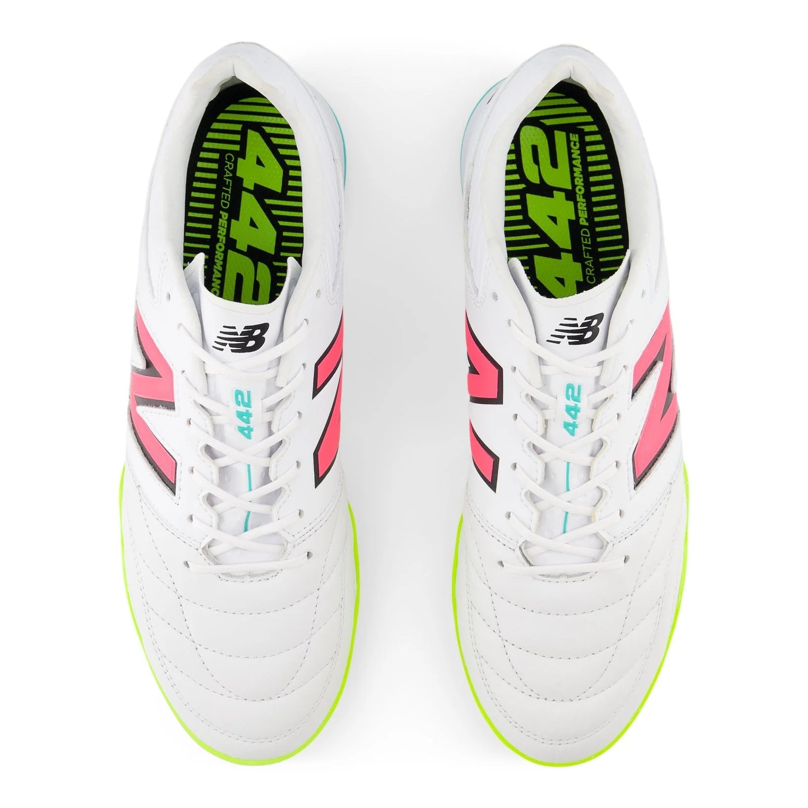 New Balance 442 Pro IN V2 Indoor Shoes White Neon Pink Black