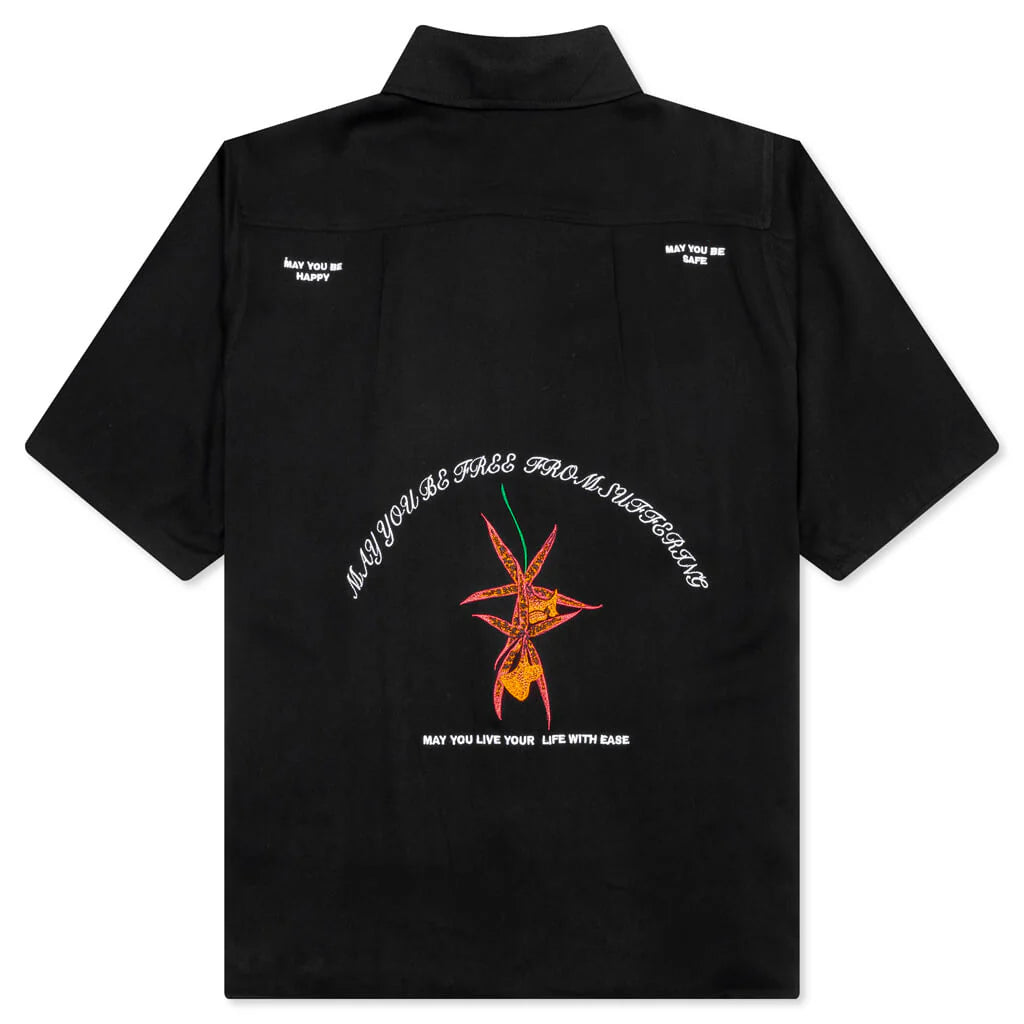 May You Be Safe Button Up Black