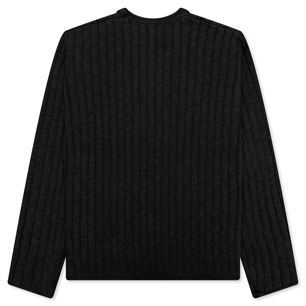 Cotton Slub Rib Crew Black